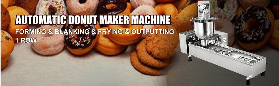 VEVOR Commercial Automatisk Donut Maker Machine 7L Hopper Rostfritt stål Donut Maker 3 storlekar Formar Fritös Köksapparater