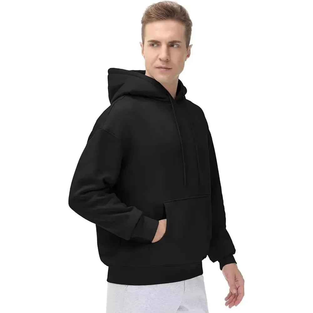 Spring/Fall Men's and women's plain black/grey hooded sweatshirts Street wear Running sweatshirts Casual loose hoodie pullovers