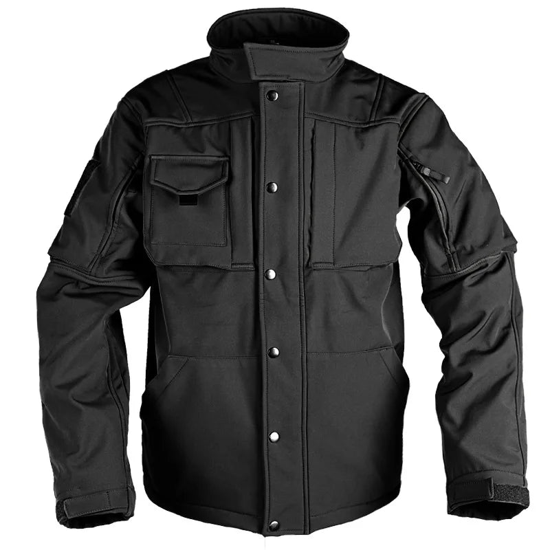 Vindtät Vattentät Biker Suit Herr Tactical Jacka Byxa Set Vinter Shark Skin Soft Shell Uniform Varma Fleecerockar