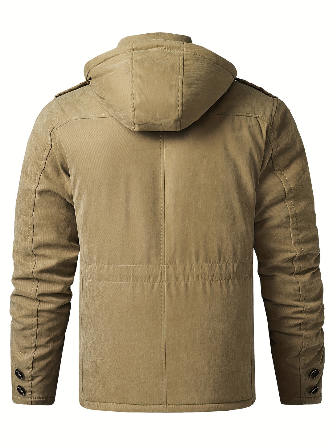 Men's Warm Thick Hooded Winter Jacket, Casual Chic Multi Pocket Cargo Jacket