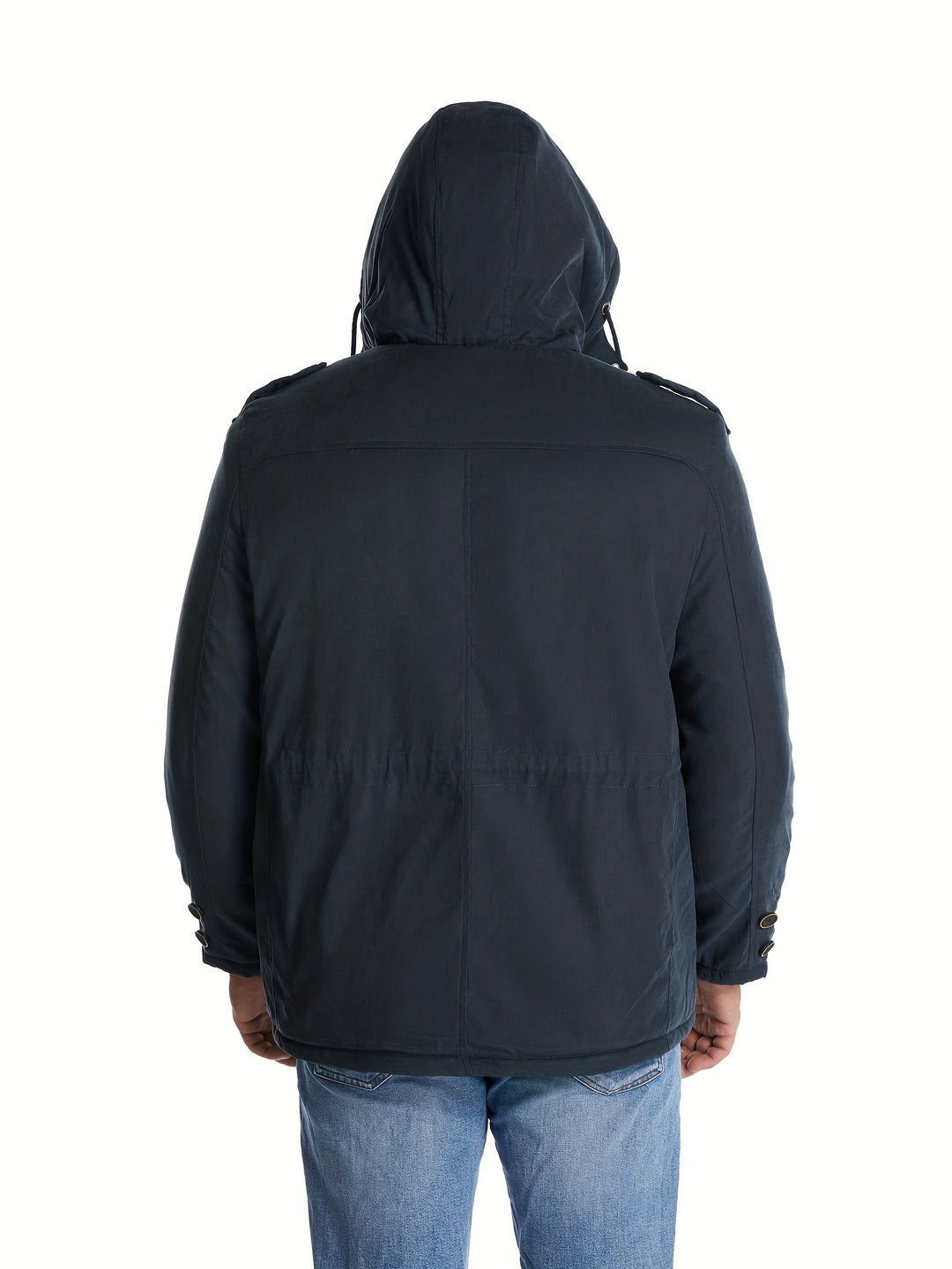 Men's Warm Thick Hooded Winter Jacket, Casual Chic Multi Pocket Cargo Jacket