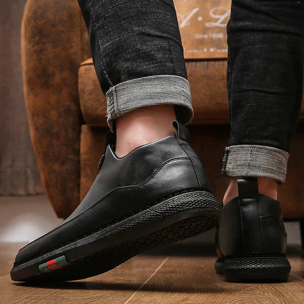 BLACK ZIP CASUAL SHOES FOR MEN Everrd