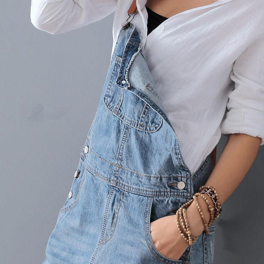 Ripped Denim Overall Dress - EVERRD USA