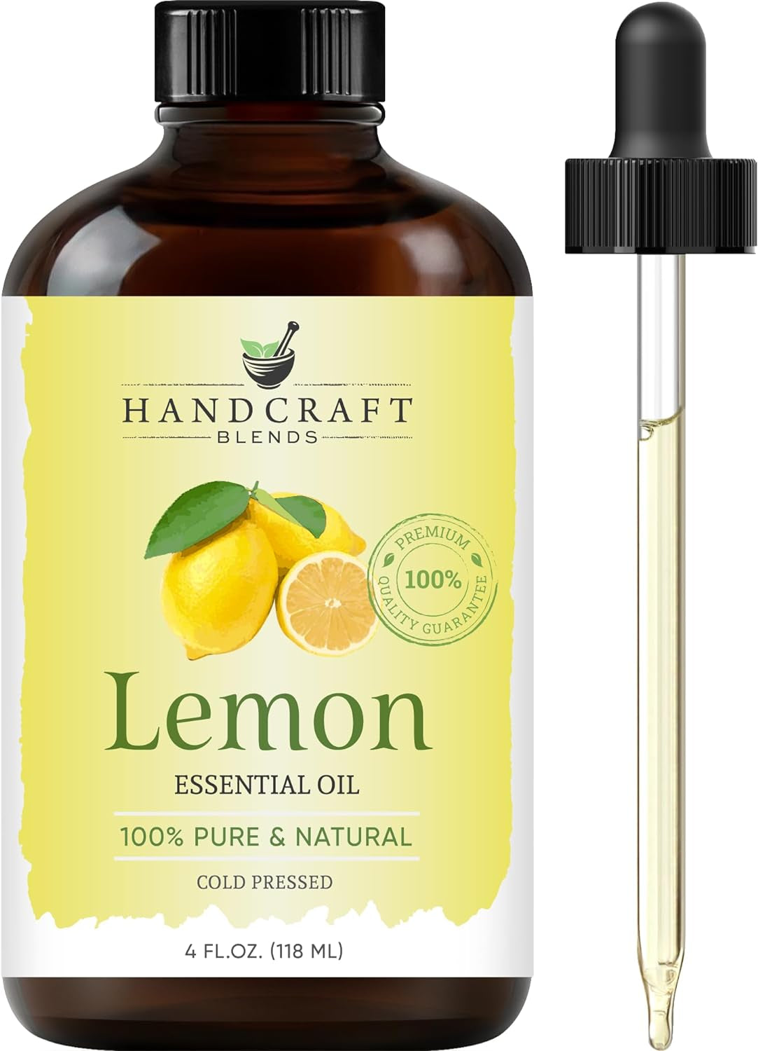 Lemon Essential Oil - Huge 4 Fl Oz - 100% Pure and Natural - Premium Grade Essential Oil for Diffuser and Aromatherapy