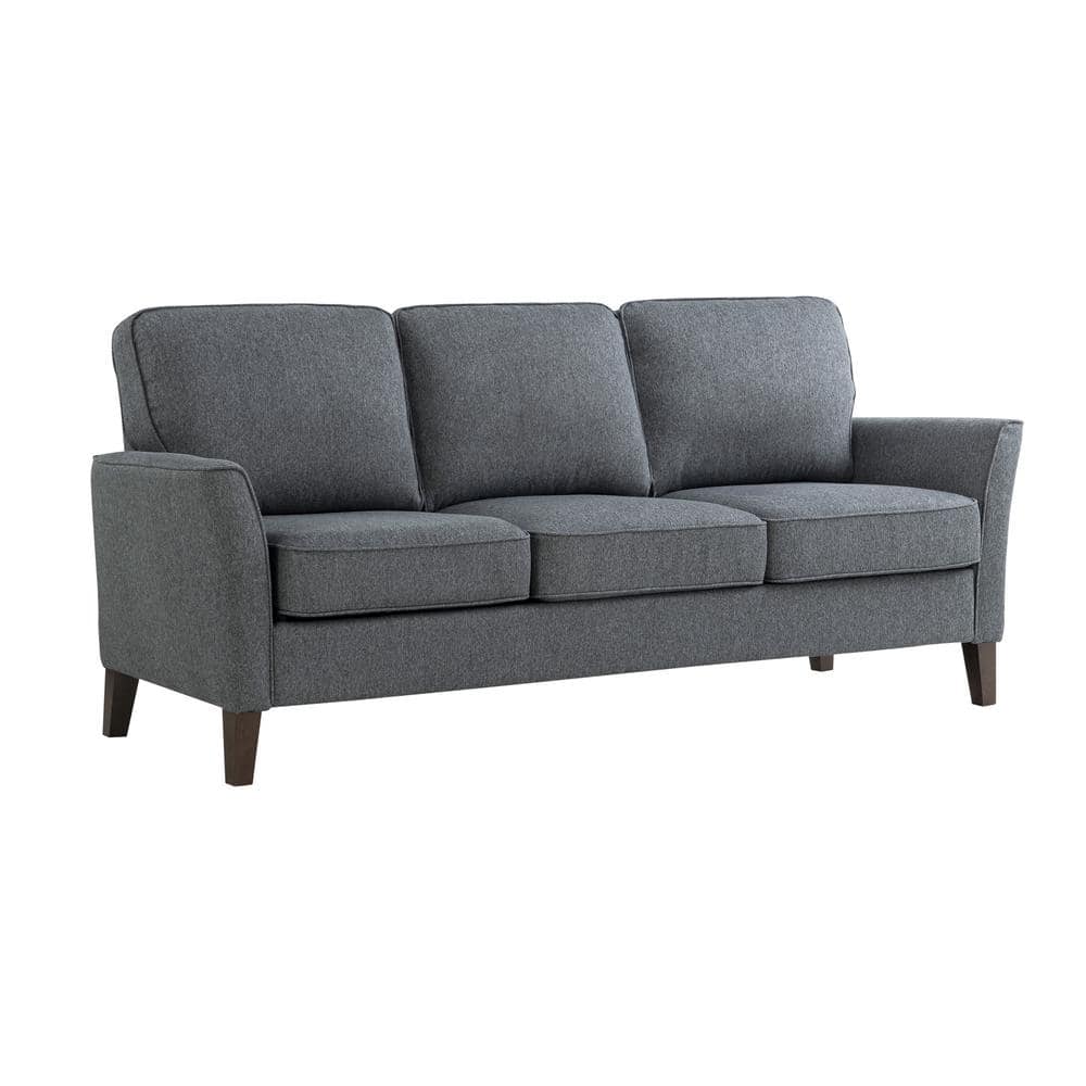 Doherty 79.9 In. Flared Arm Upholstered Sofa in Charcoal Grey