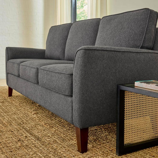 Doherty 79.9 In. Flared Arm Upholstered Sofa in Charcoal Grey