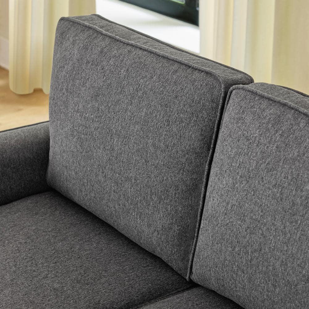 Doherty 79.9 In. Flared Arm Upholstered Sofa in Charcoal Grey