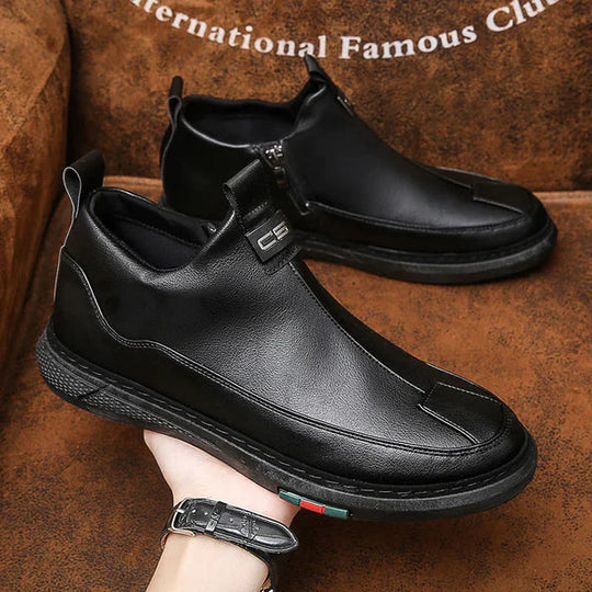 BLACK ZIP CASUAL SHOES FOR MEN Everrd