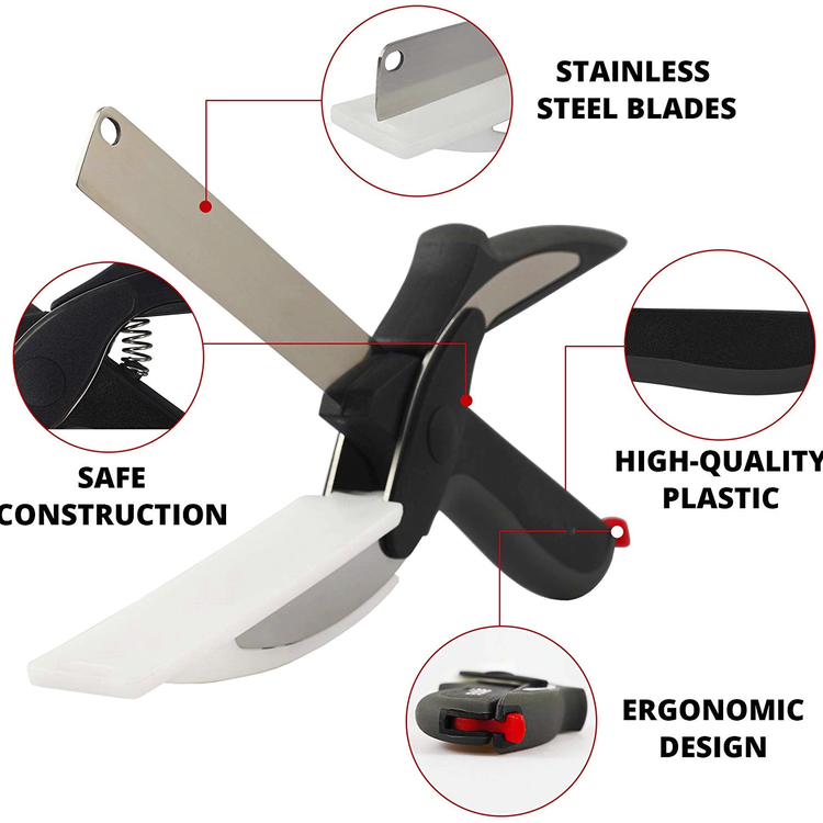 Clever Cutter - 2 in 1 Kitchen Knife / Cleaver Cutters Everrd