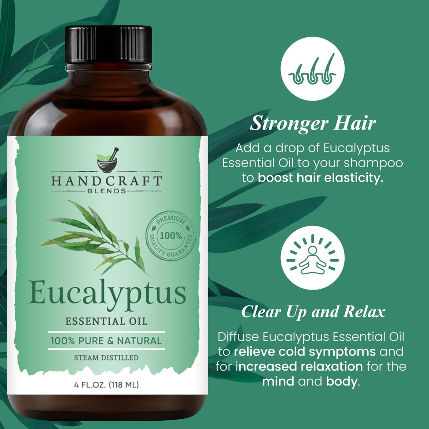 Eucalyptus Essential Oil - Huge 4 Fl Oz - 100% Pure and Natural - Premium Grade Essential Oil for Diffuser and Aromatherapy