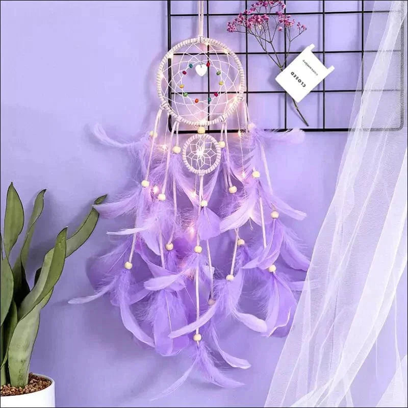 Girly Heart Fairy Feather LED Dream Catcher - EVERRD USA