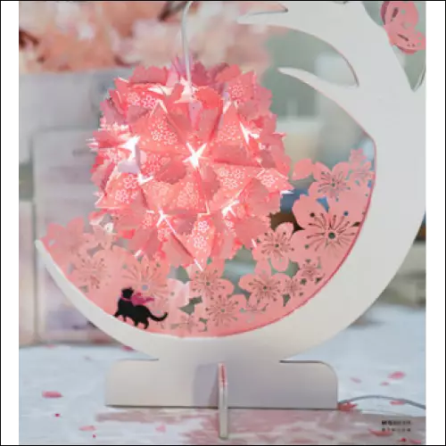 Nine Wood Cherry Blossom Season Paper Carving Lamp - EVERRD USA