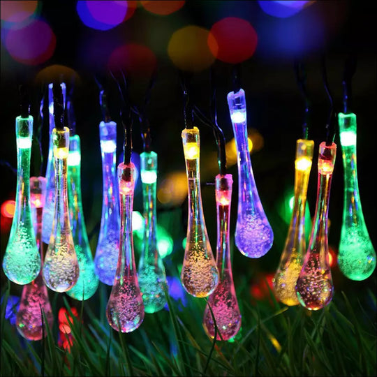 Outdoor Rainbow Water Drops Solar Lamp String Lights - EVERRD USA