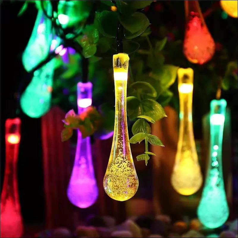 Outdoor Rainbow Water Drops Solar Lamp String Lights - EVERRD USA