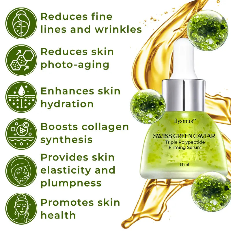 flysmus™ Swiss Green Caviar Triple Polypeptide Firming Serum - EVERRD USA