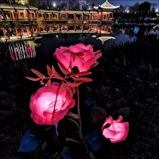 Resin Craft Lotus Tulips LED Solar Light For Garden & Lawn - EVERRD USA