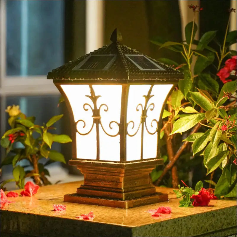 Solar Column Headlights Garden Wall Lights - EVERRD USA